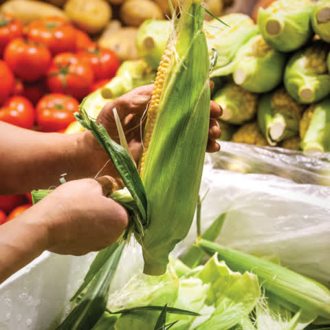 Fresh vegetables like lettuce, Chinese spinach, carrots and cabbage, are common staples, as are frozen meat, and rice. Fresh vegetables like lettuce, Chinese spinach, carrots and cabbage, are common staples, as are frozen meat, and rice.